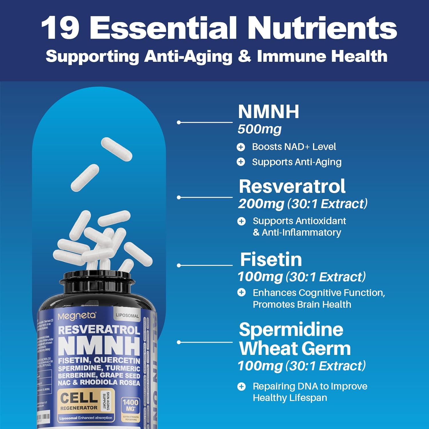All-in-One Natural Multivitamin and Herbal Supplement by MEGNETA