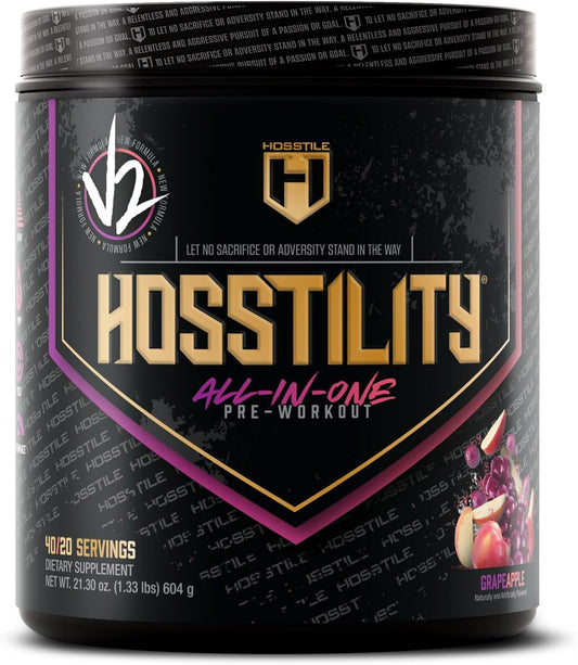 All-in-One Pre Workout Powder for Men and Women - Grape Apple Flavor - Enhance Muscle Pump, Increase Energy, Boost Strength, Sharpen Focus - 40 Servings