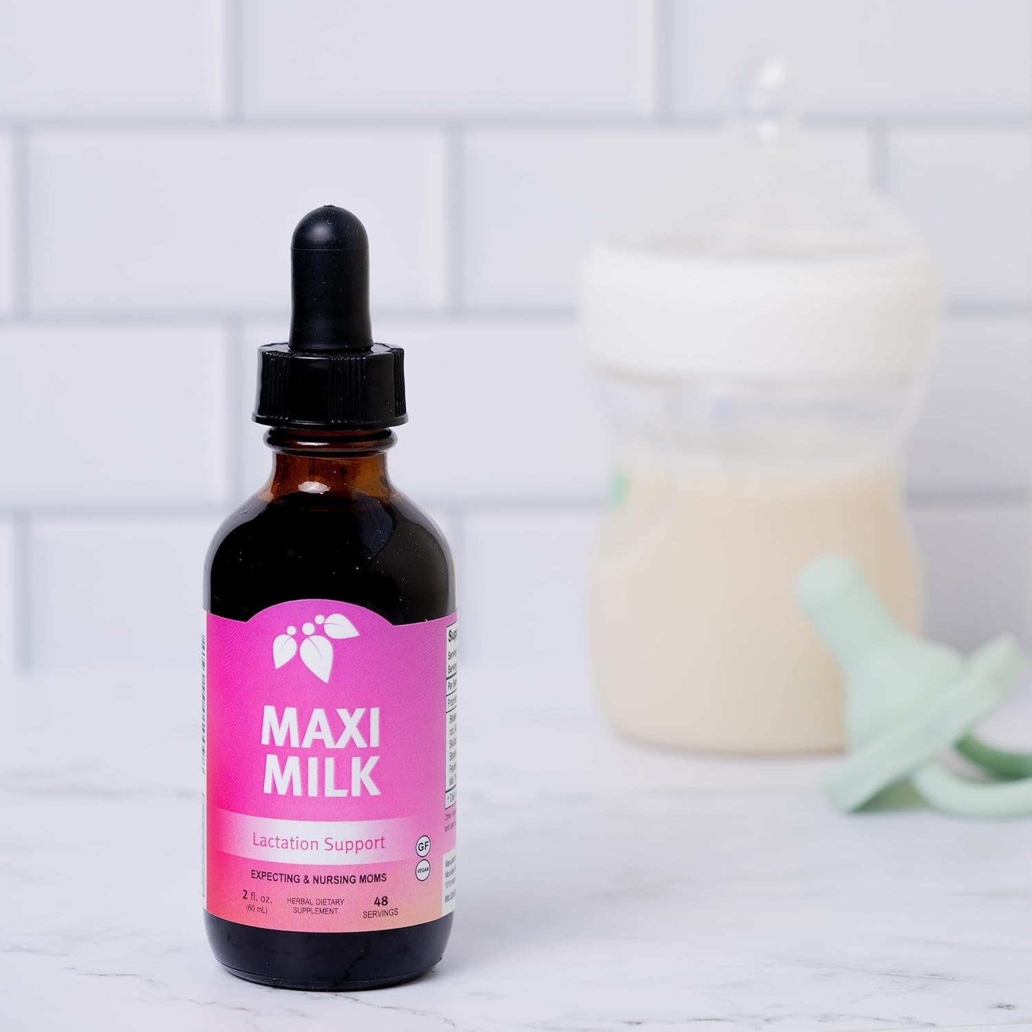 All-Natural 2 oz Lactation Supplement for Breastfeeding Moms - Mountain Meadow Herbs Maxi-Milk - Boost Milk Supply