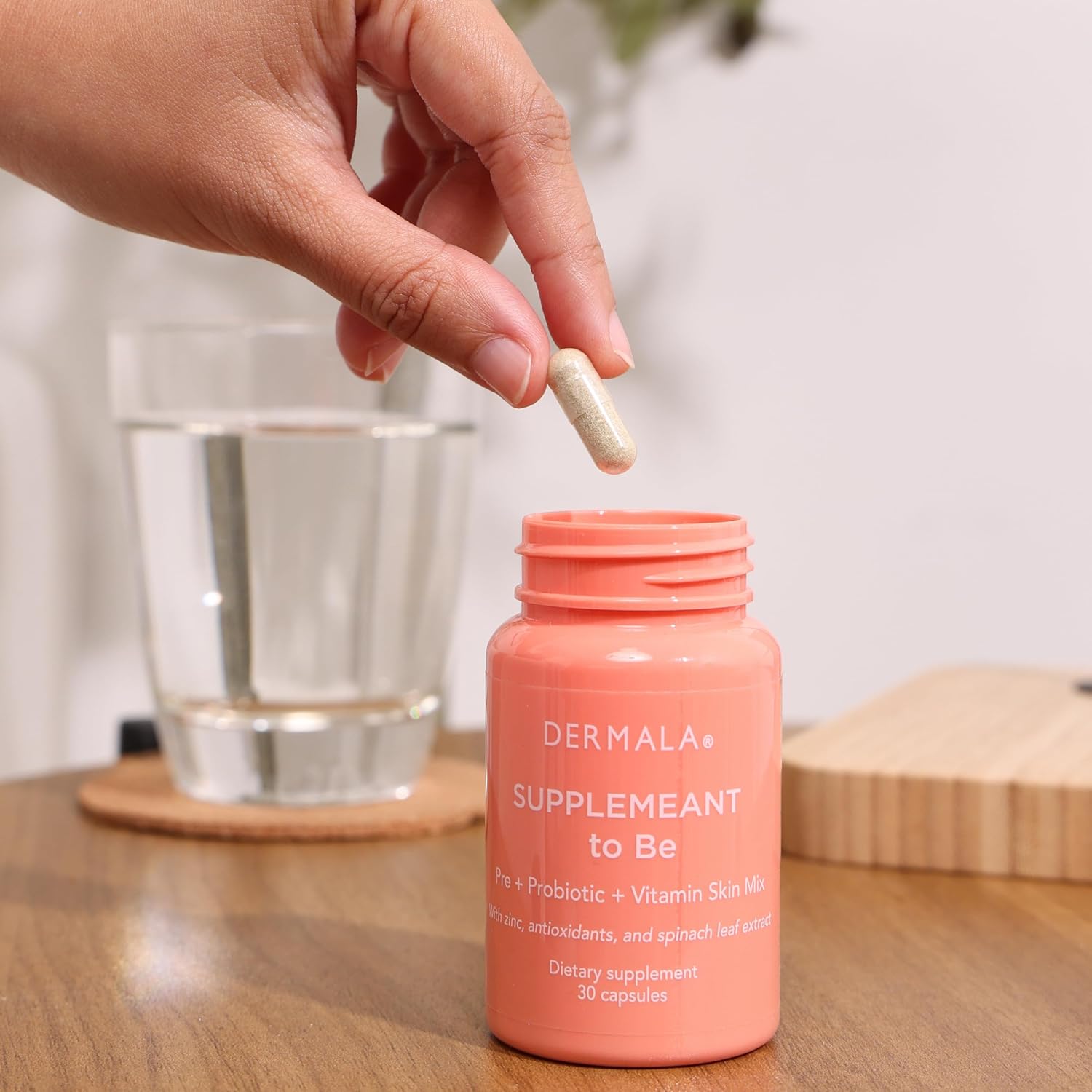 All-Natural Acne Supplement with Prebiotics, Probiotics, and Vitamins for Clear, Radiant Skin - Dermala #FOBO SUPPLEMEANT