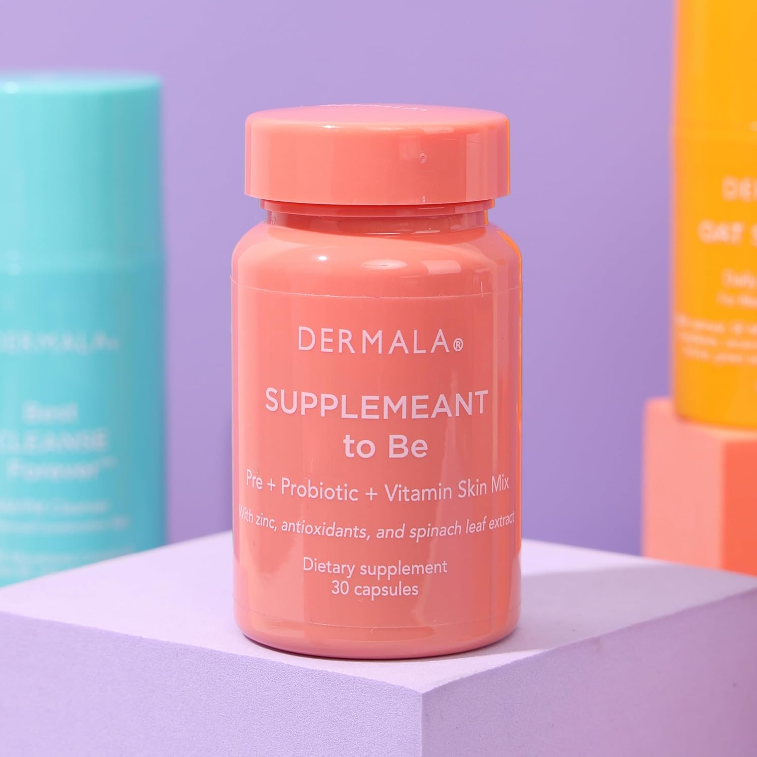 All-Natural Acne Supplement with Prebiotics, Probiotics, and Vitamins for Clear, Radiant Skin - Dermala #FOBO SUPPLEMEANT