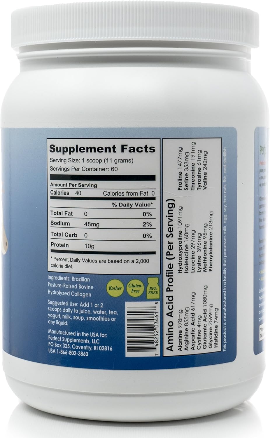 All Natural Brazilian Pasture Raised Hydrolyzed Collagen Powder 660g - Promotes Healthy Skin - 2 Pack
