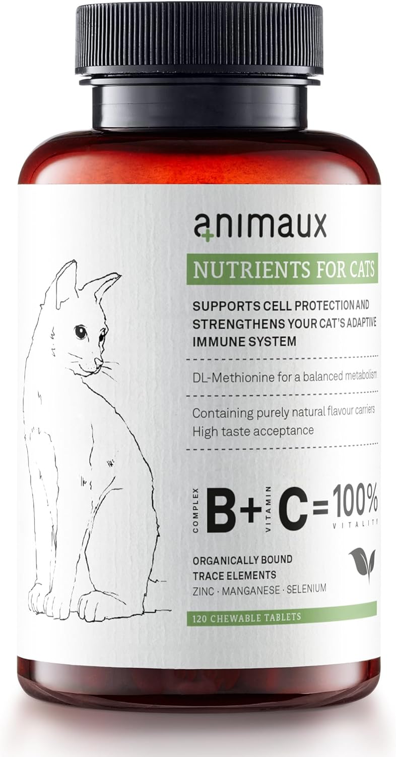 All-Natural Cat Vitamins for Strengthening Immune System & Healthy Skin - 120 Chewable Tablets
