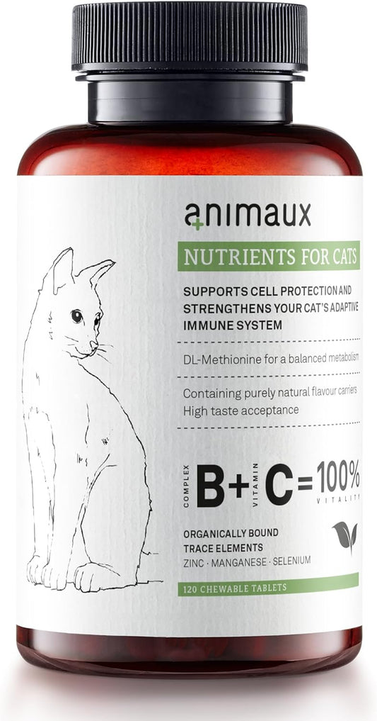 All-Natural Cat Vitamins for Strengthening Immune System & Healthy Skin - 120 Chewable Tablets