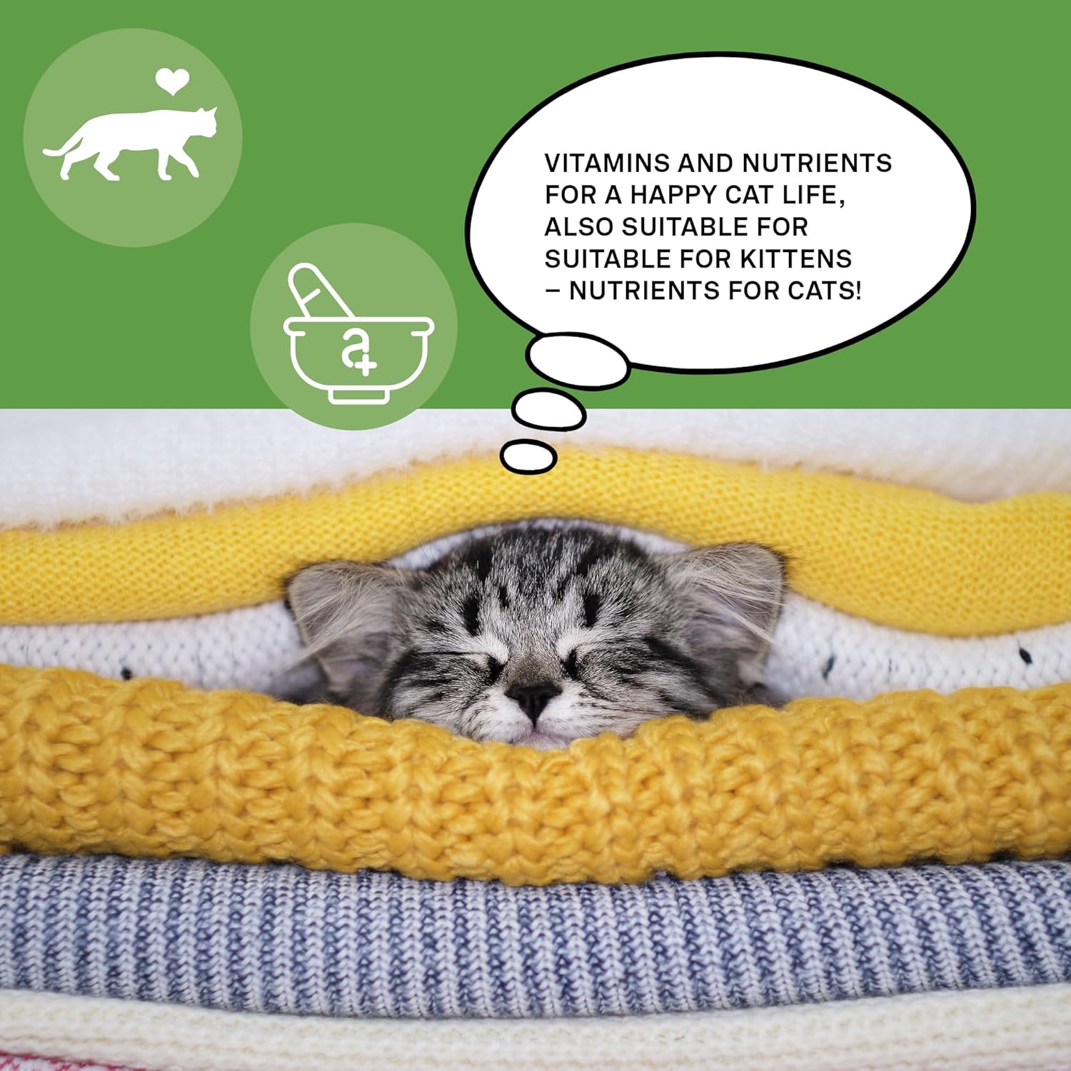 All-Natural Cat Vitamins for Strengthening Immune System & Healthy Skin - 120 Chewable Tablets