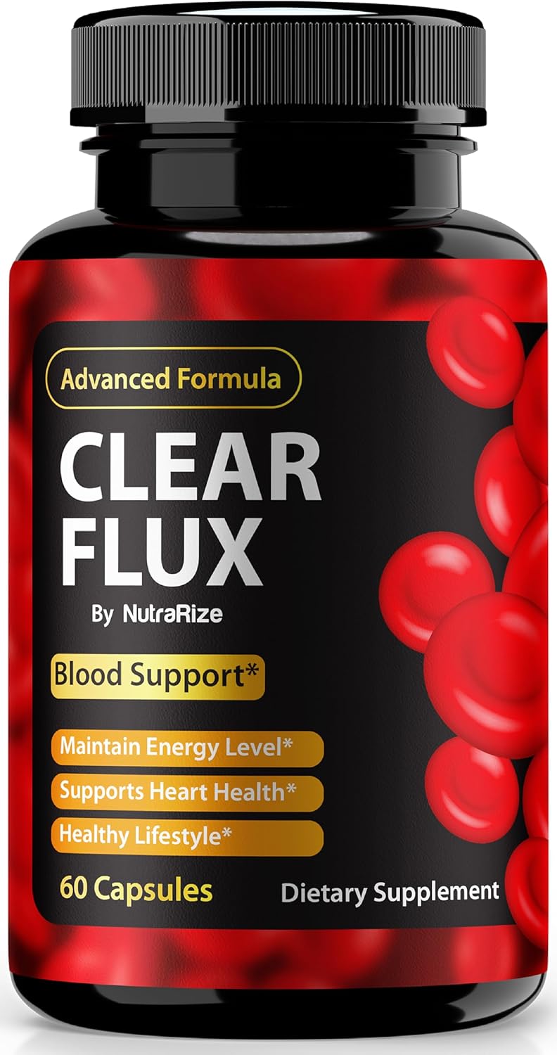 All Natural Clear Flux Pills for Healthy Blood Vessels and Circulation - 60 Capsules