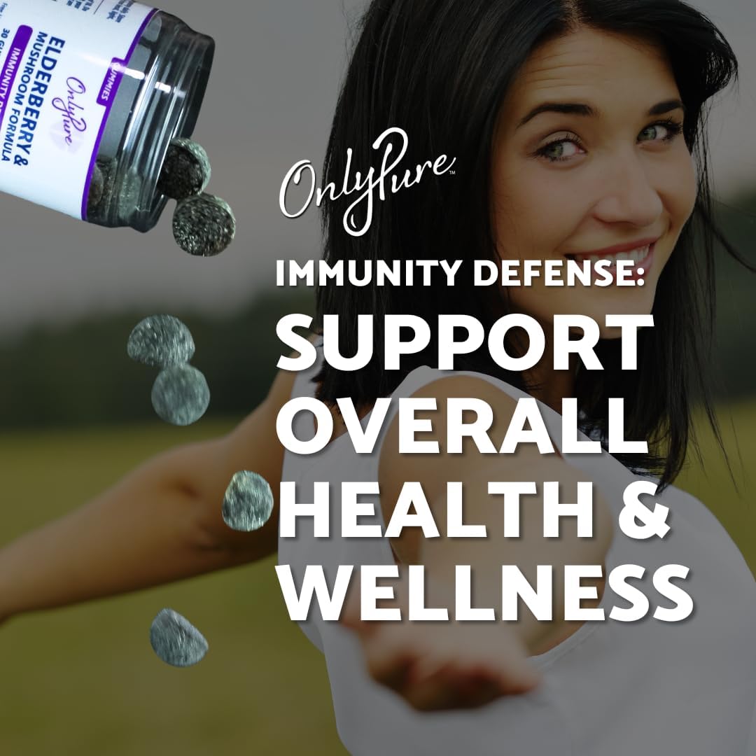 All Natural Elderberry & Mushroom Immunity Gummies with Lion's Mane, Cordyceps, Turkey Tail & Reishi - Vegan & Non-GMO - Made in USA - 30 Count