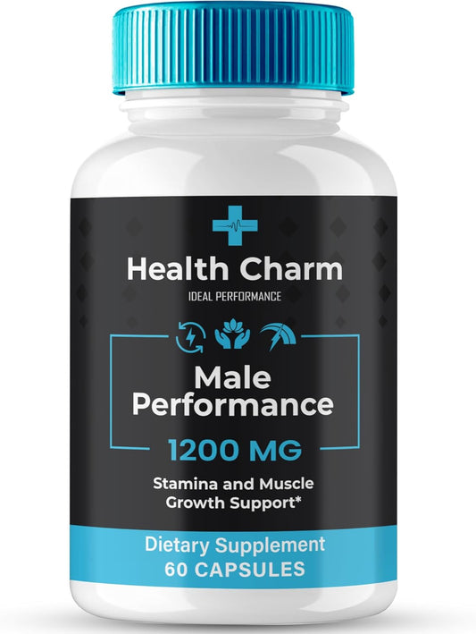 All-Natural Health Charm Capsules for Men - 60 Capsules for 1 Month Supply - Ideal Performance and Support Supplement