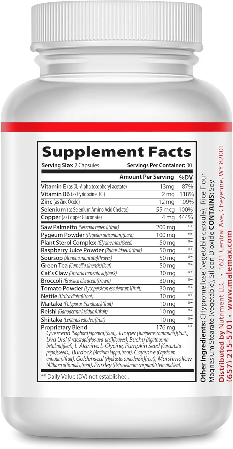 All Natural Male Fertility Formula - Increase Semen Volume and Sperm Count - MaleMax Ejacumax Vitality - 60 Capsules