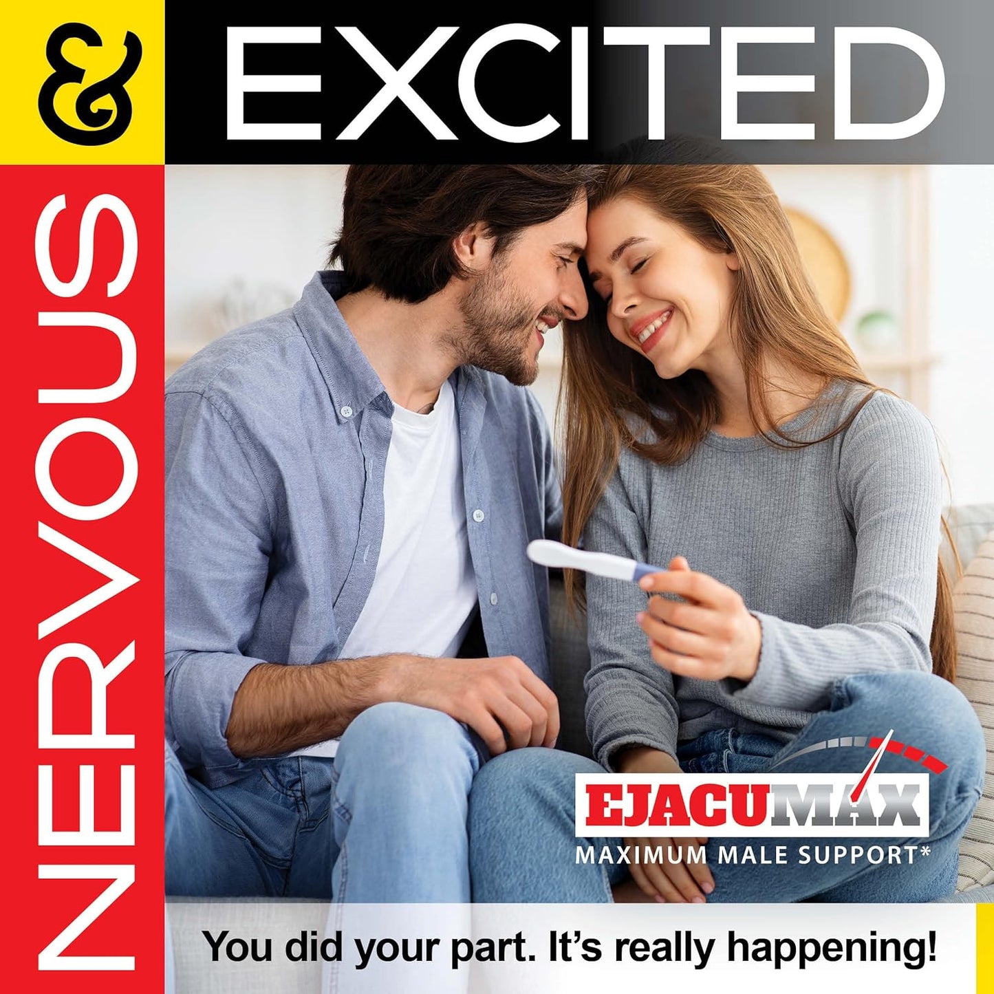 All Natural Male Fertility Formula - Increase Semen Volume and Sperm Count - MaleMax Ejacumax Vitality - 60 Capsules