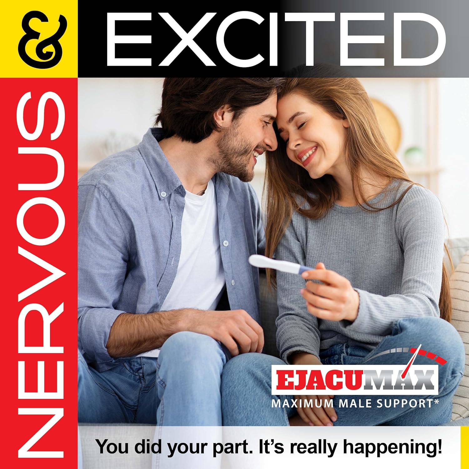 All Natural Male Fertility Formula - Increase Semen Volume and Sperm Count - MaleMax Ejacumax Vitality - 60 Capsules