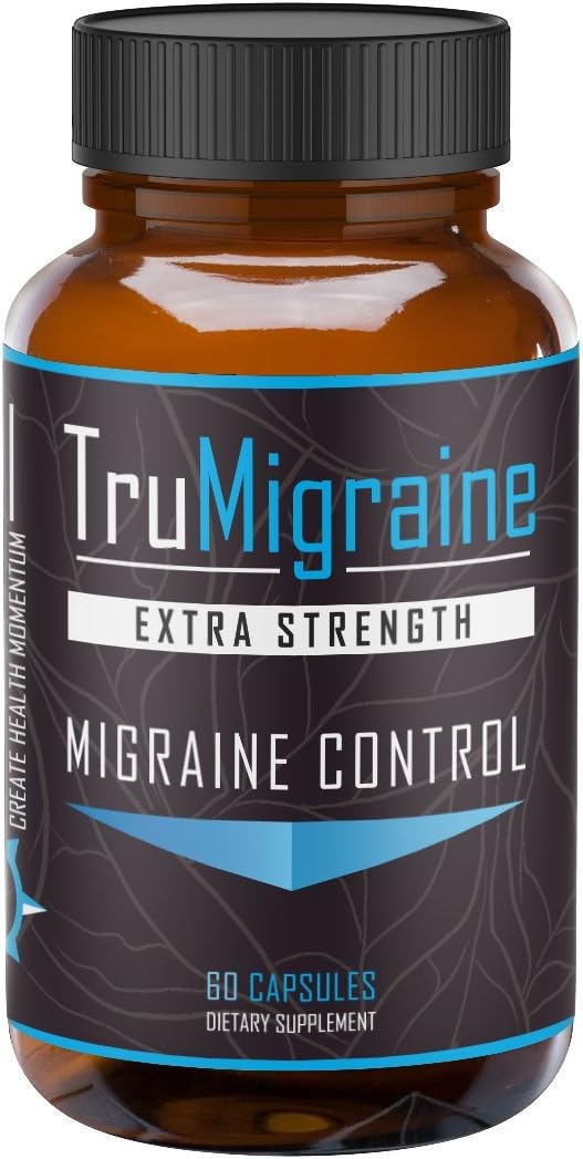 All Natural Migraine Relief Supplements with Riboflavin & Feverfew - 60 Capsules