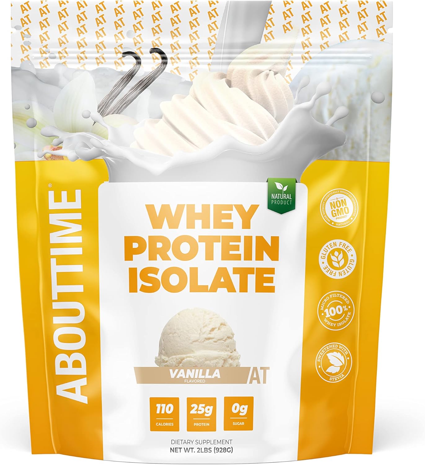 All Natural Non-GMO Vanilla Whey Isolate Protein Powder - 24g Protein Per Serving (2 Pounds)