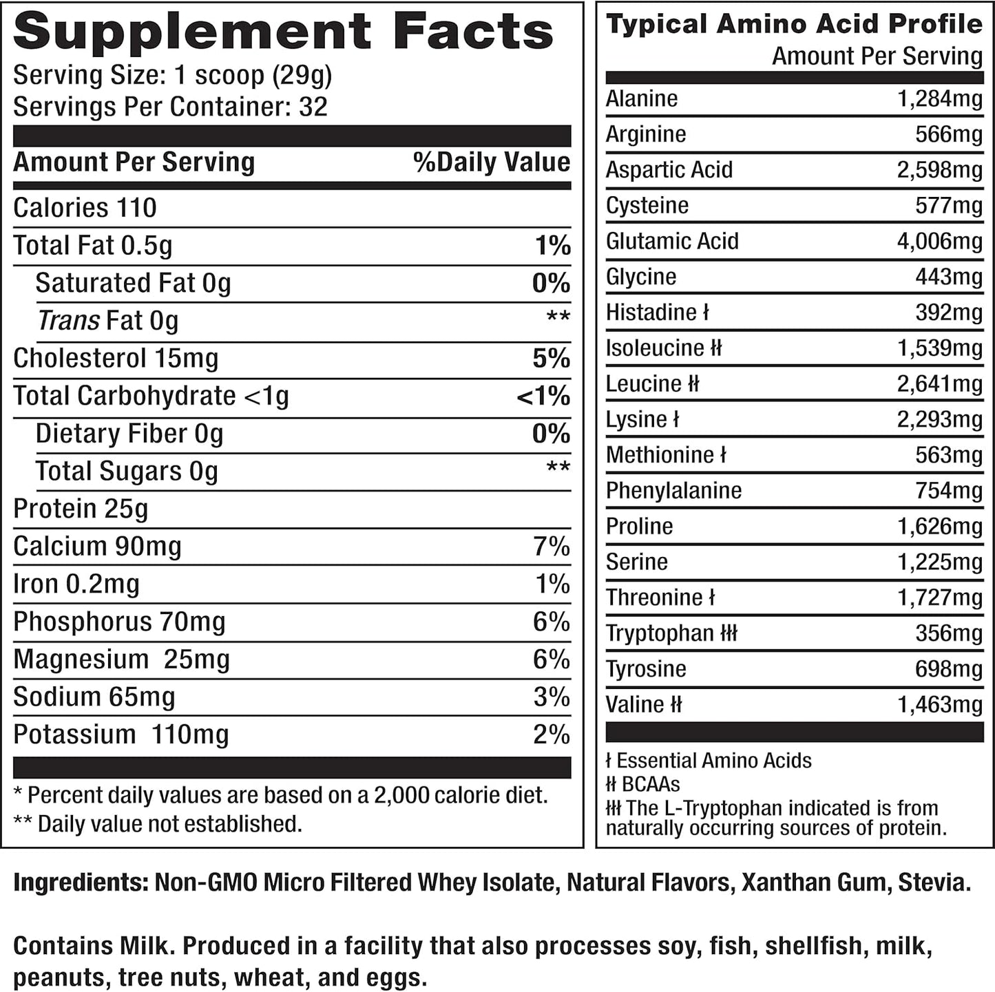 All Natural Non-GMO Vanilla Whey Isolate Protein Powder - 24g Protein Per Serving (2 Pounds)