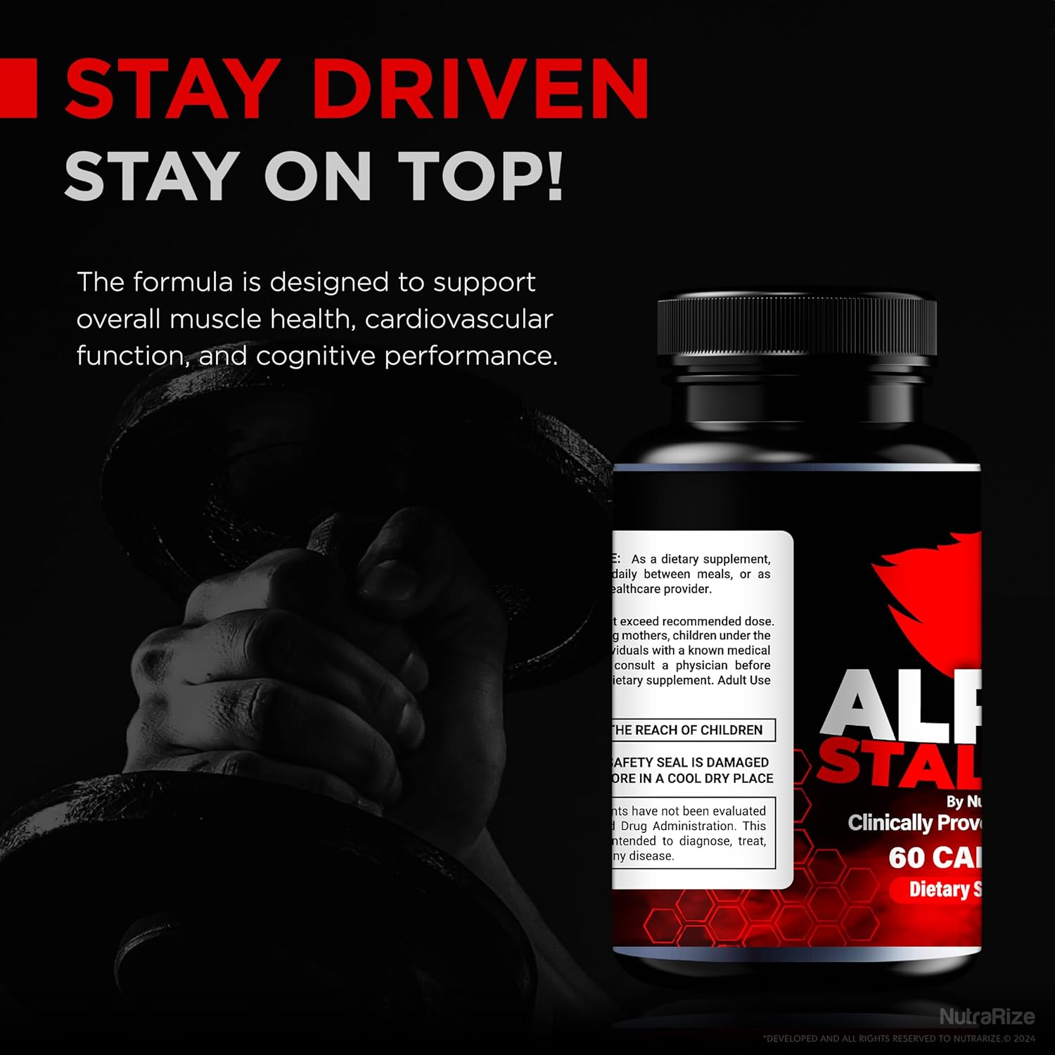 All Natural NutraRize Alpha Stallion Pills for Men - Daily Nutrition Formula for Performance and Confidence - Supports Overall Health - Official Reviews (60 Capsules)