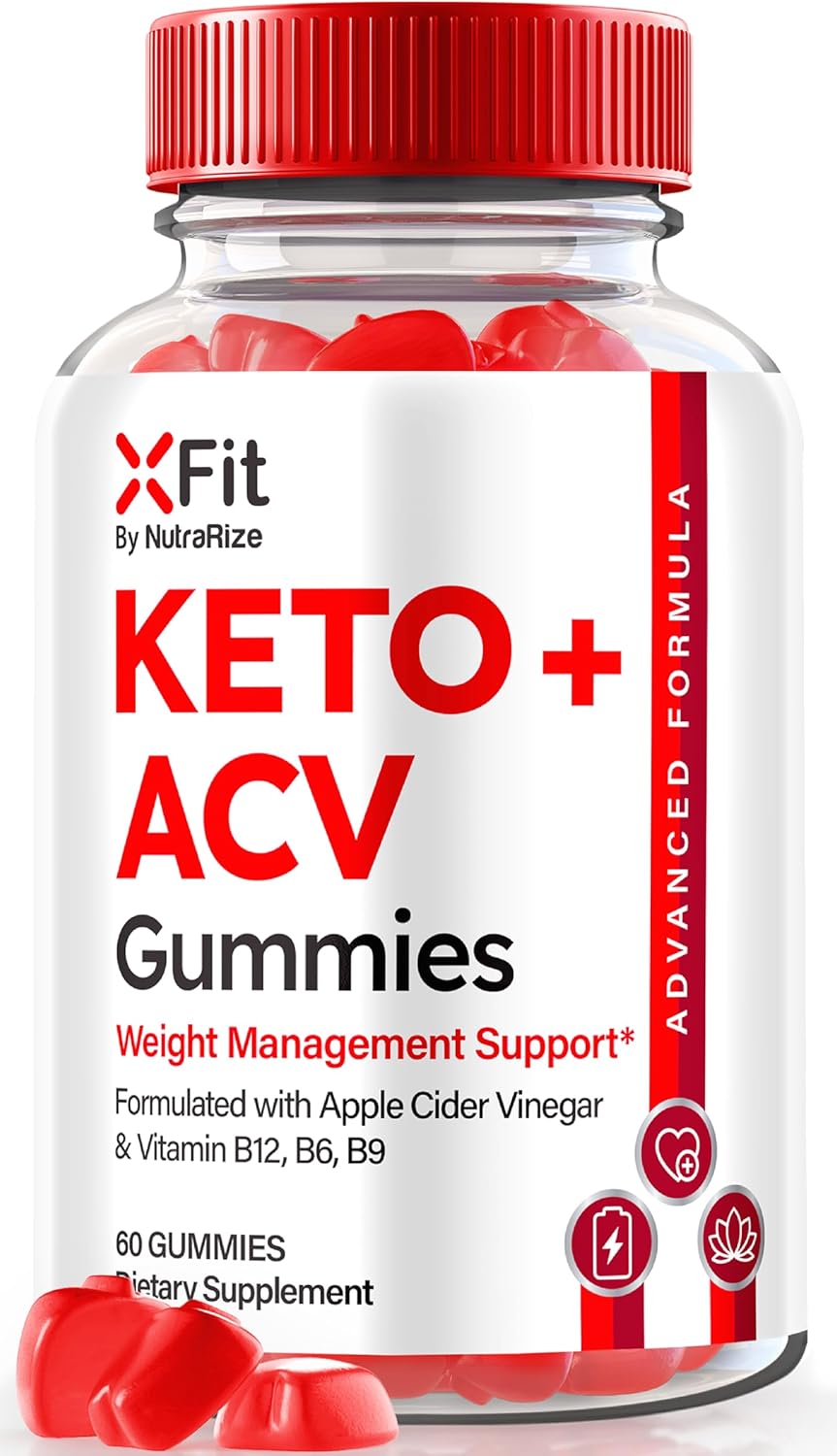 All Natural NutraRize Xfit Keto+ACV Gummies - Apple Cider Vinegar Supplement for Health & Fitness - 1000 MG - 60 Gummies
