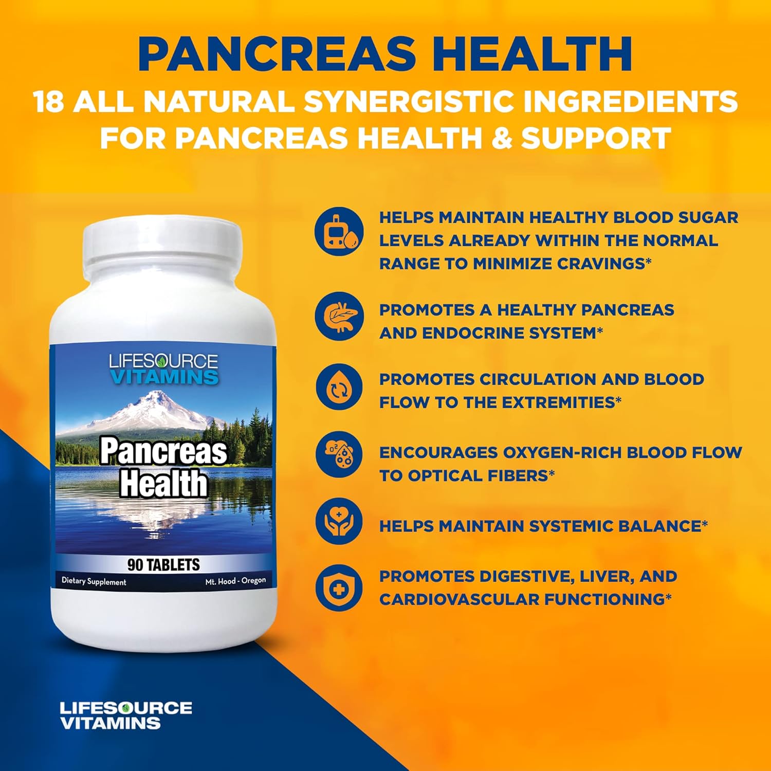 All Natural Pancreas Health Support Supplement with 18 Synergistic Ingredients