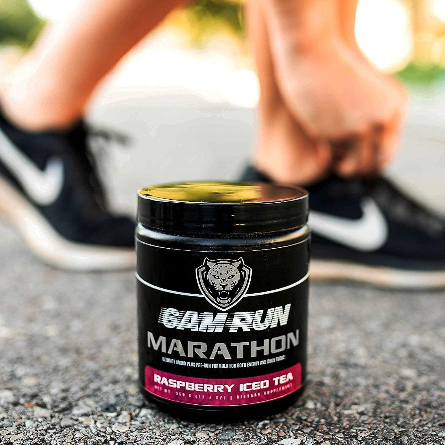 All-Natural Pre-Workout Powder for Distance Running, High-Energy Formula with Essential Amino Energy, Raspberry Iced Tea Flavor, 40 Servings