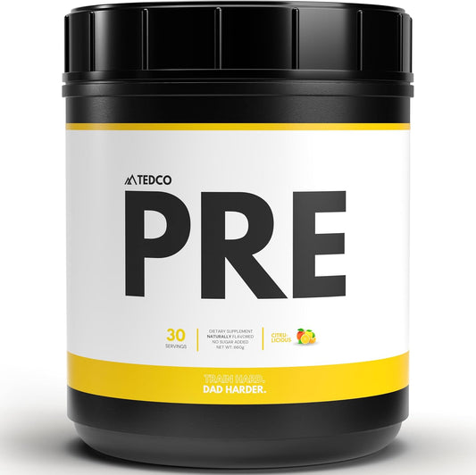 All Natural Pre Workout Powder for Men - Zero Artificial Sweeteners - BCAA, Creatine, Beta Alanine, L-Citrulline - Citrulicious Flavor - 30 Servings