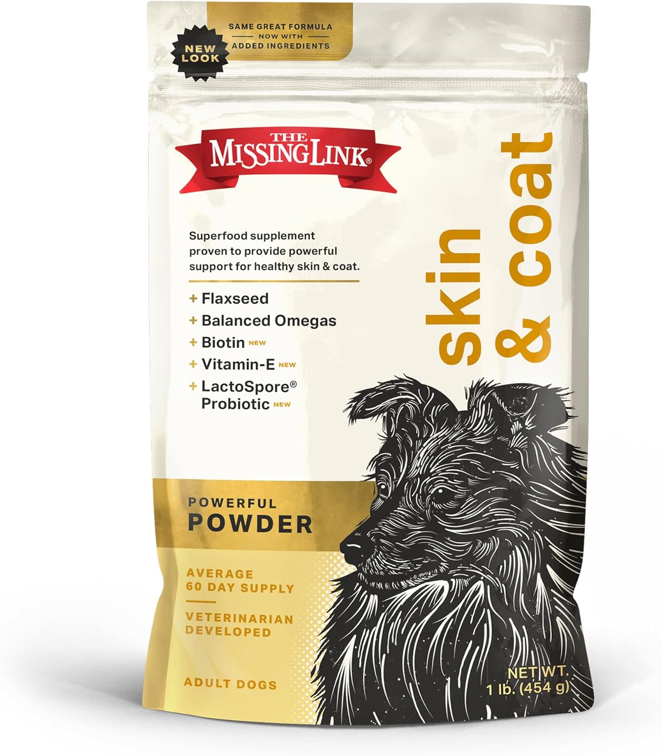 All Natural Superfood Dog Supplement with Balanced Omega 3 & 6 for Healthy Skin & Coat - 1 lb.