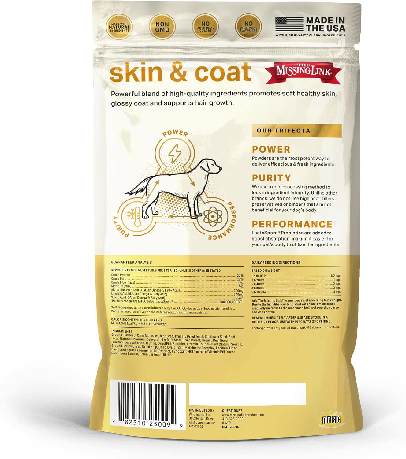 All Natural Superfood Dog Supplement with Balanced Omega 3 & 6 for Healthy Skin & Coat - 1 lb.