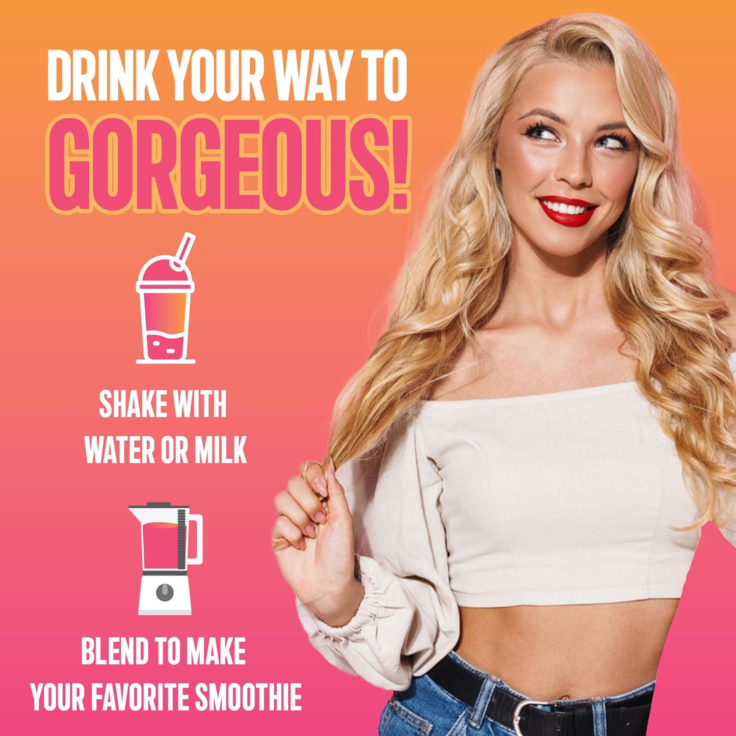 All Natural Vanilla Lean Beauty Shake Protein Powder with Grass Fed Whey Protein, Hydrolyzed Collagen, Vitamins, Fiber - 20 Servings, Made in USA