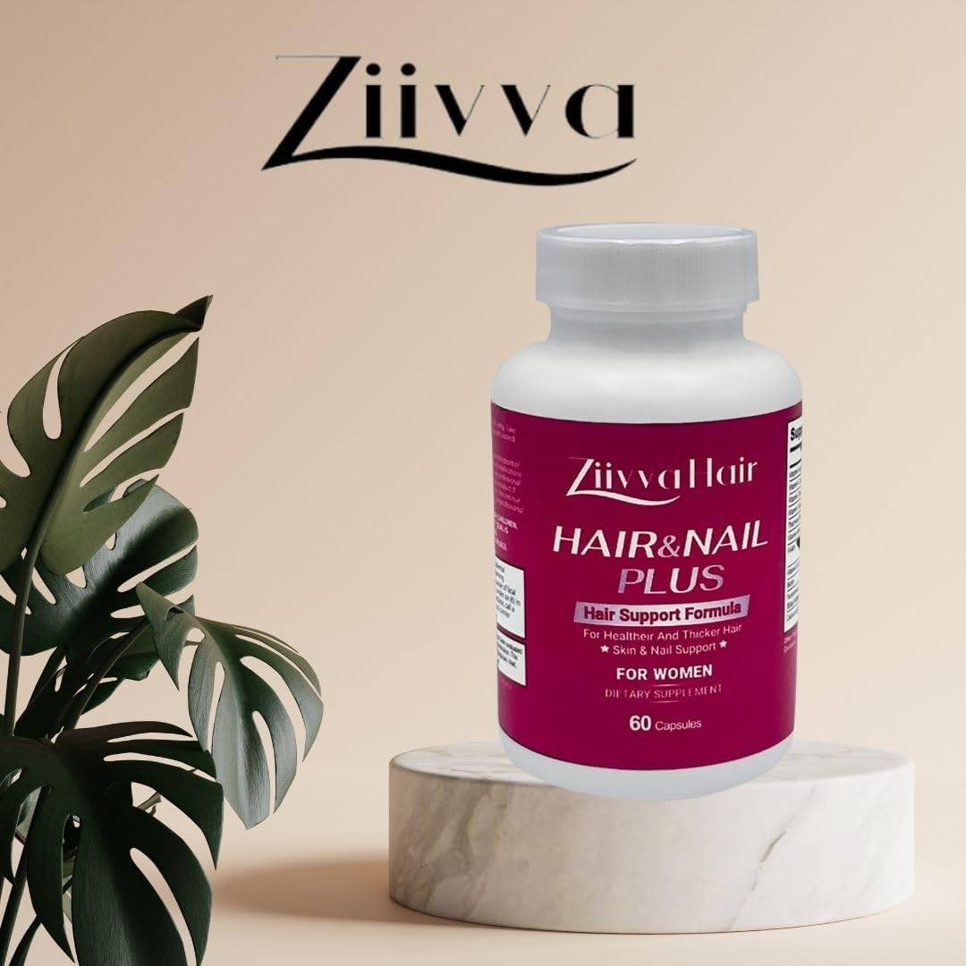 All Natural Vegan Hair Growth Vitamins with 5000 Mcg Biotin - Hair, Skin, and Nails Supplement for Men & Women by Ziivva
