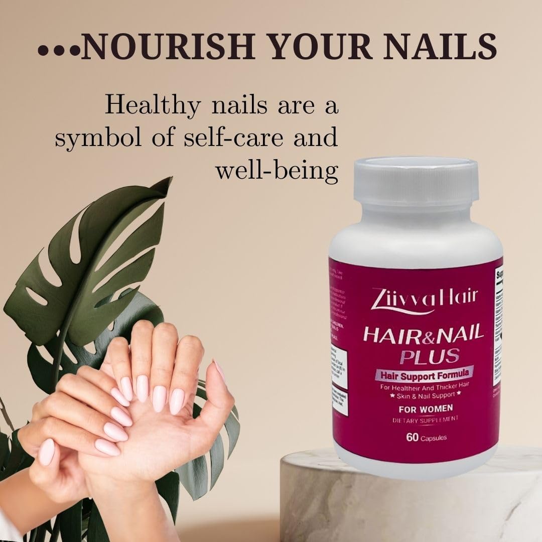 All Natural Vegan Hair Growth Vitamins with 5000 Mcg Biotin - Hair, Skin, and Nails Supplement for Men & Women by Ziivva