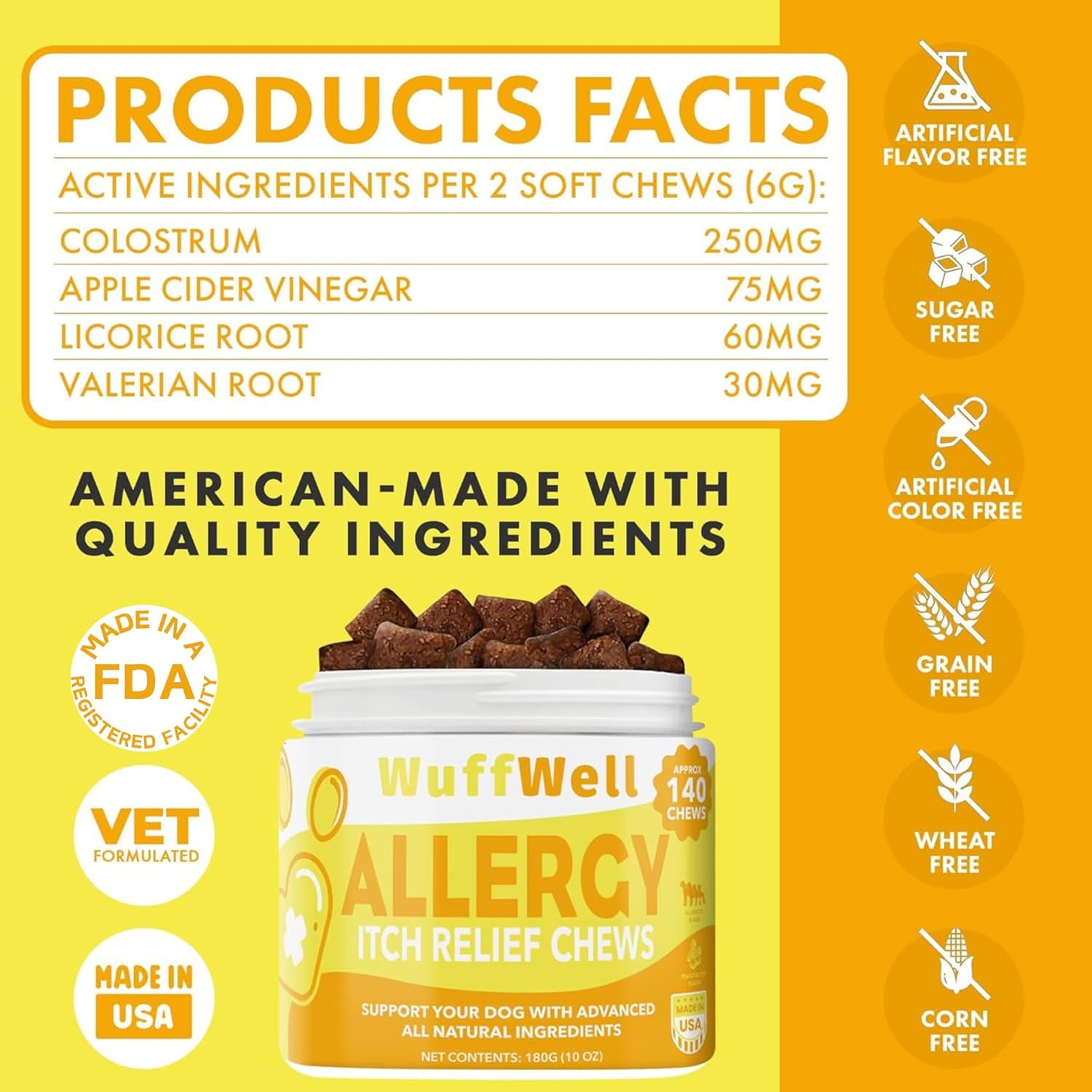 Allergy Relief Chews for Dogs - Itch Medicine & Immune Support - Pet Allergy Supplements - Aller Immune Bites - Dog Allergy & Itch Relief