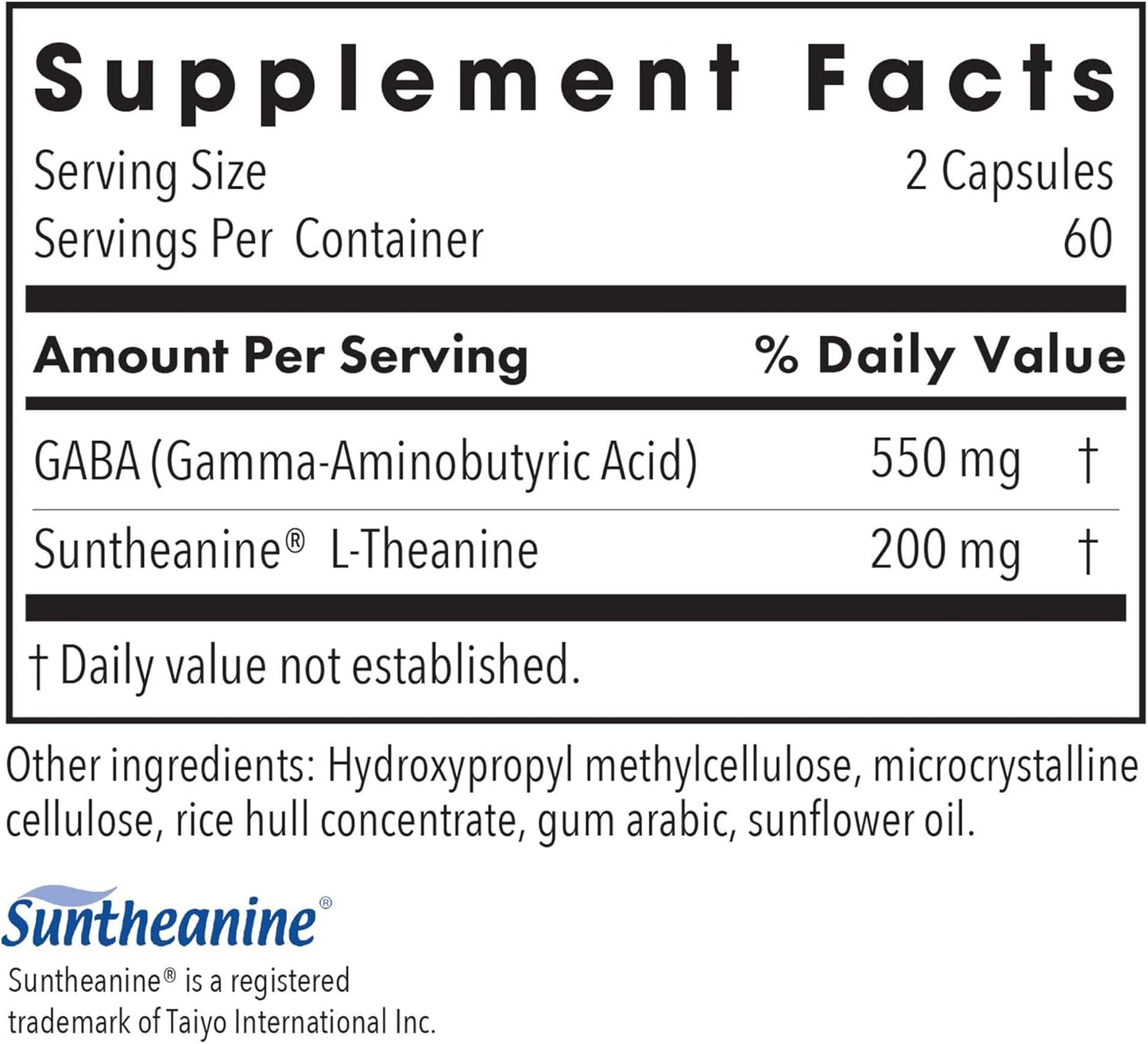 Allergy Research Group 200mg of Zen Supplement for Calmness Support - GABA, L-Theanine, Day/Night, 120 Vegetarian Capsules