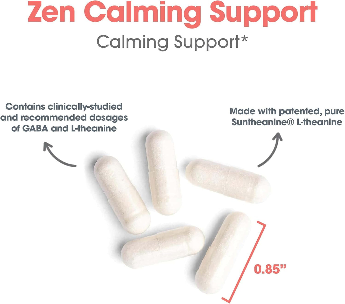 Allergy Research Group 200mg of Zen Supplement for Calmness Support - GABA, L-Theanine, Day/Night, 120 Vegetarian Capsules
