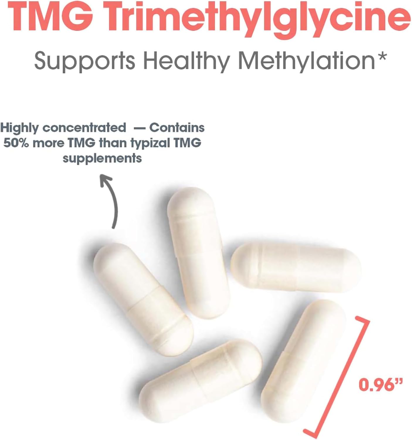 Allergy Research Group Betaine Anhydrous Supplement 750mg - Supports Healthy Methylation and Homocysteine Levels - 100 Vegetarian Capsules
