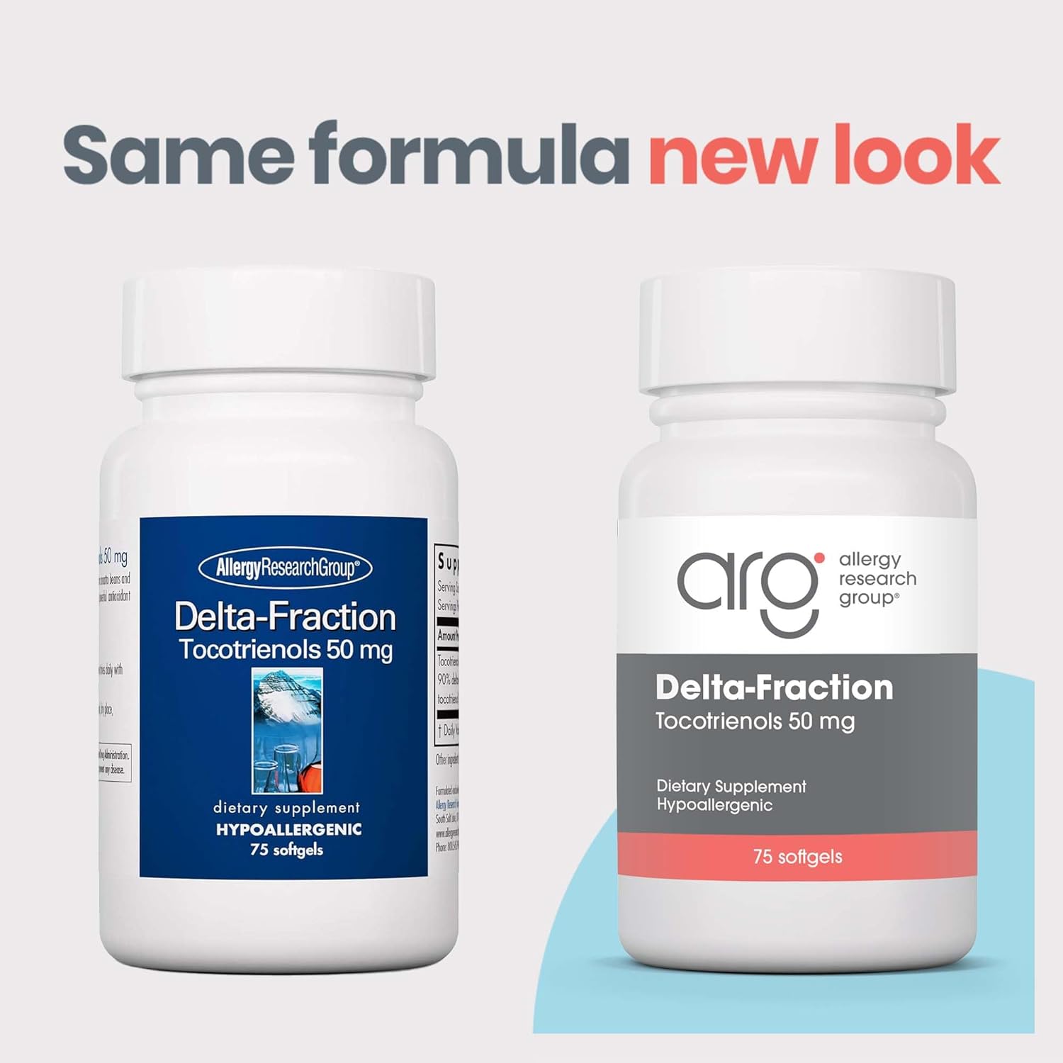 Allergy Research Group Delta-Fraction Tocotrienols Supplement - 50mg Vitamin E, Annatto, Gamma, Tocotrienols, Tocopherol-Free - 75 Softgels