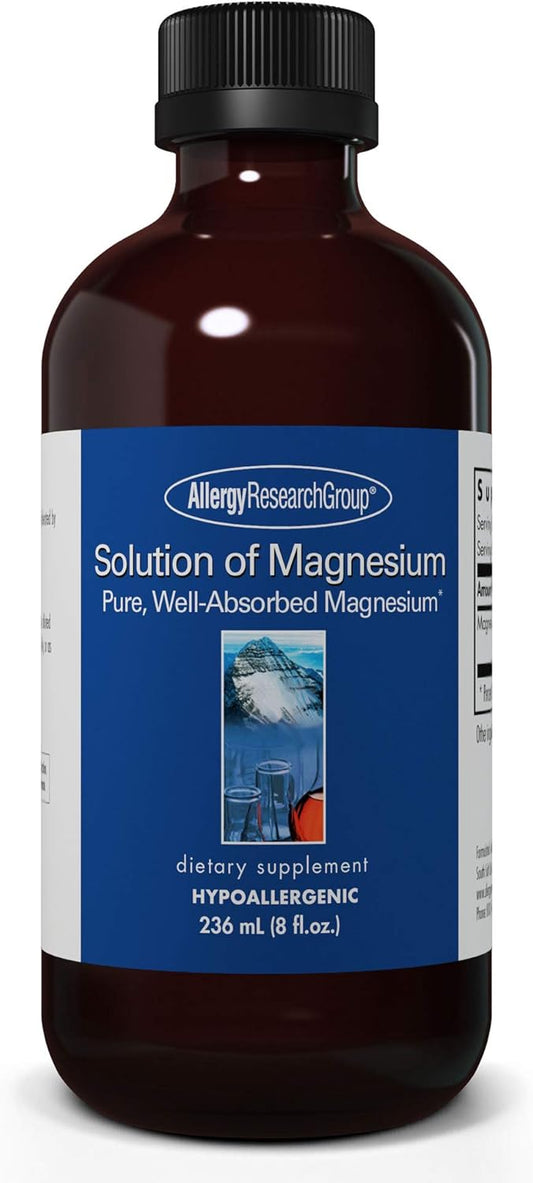 Allergy Research Group Magnesium Chloride Liquid Supplement - 66.5mg, Pure & Well-Absorbed, GI Tract Support - 8 Fl Oz Bottle