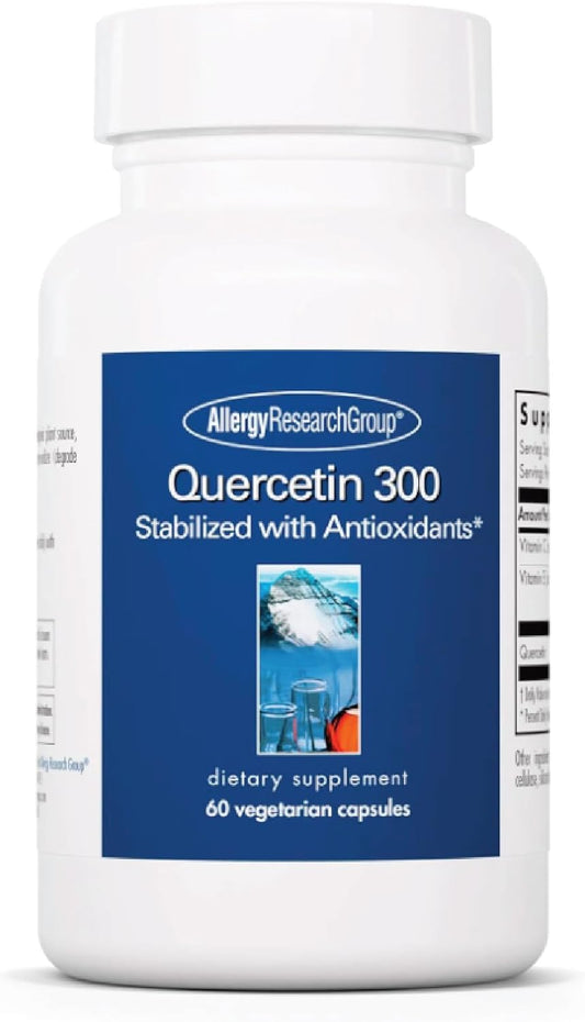 Allergy Research Group Quercetin 300 Dietary Supplement - Immune Support, Antioxidant-Rich Bioflavonoid Capsules for Mast Cell Stabilization - 60 Count
