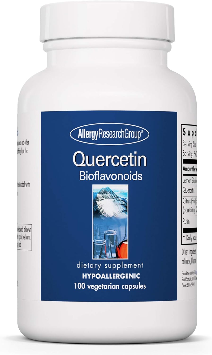 Allergy Research Group Quercetin Bioflavonoids - Lemon Complex, Rutin, Citrus Extract, Hesperidin Capsules - 100 Count
