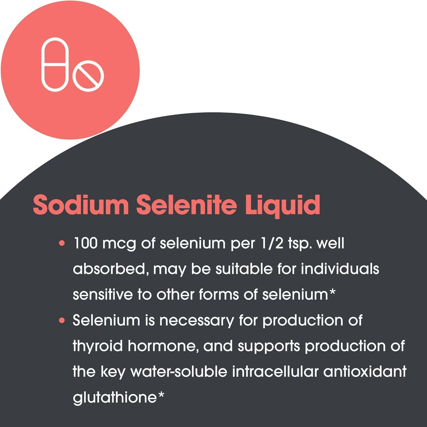 Allergy Research Group Selenium Solution Liquid Supplement - 100 mcg, Hypoallergenic, Thyroid & Antioxidant Support - 8 Fl Oz