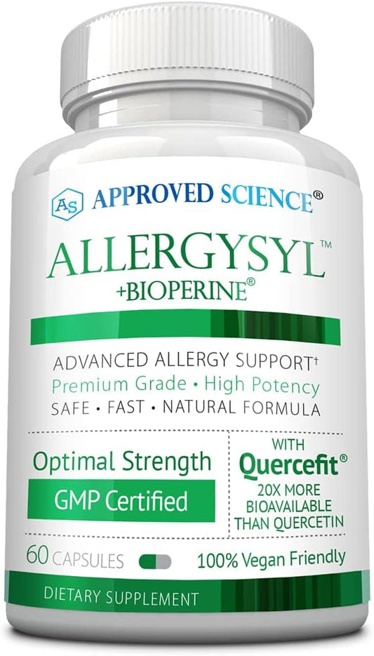 Allergysyl by Approved Science: Reduce Seasonal Allergy Symptoms, Support Immune Health, Antioxidant-Rich Vegan Formula - 60 Capsules - USA Made