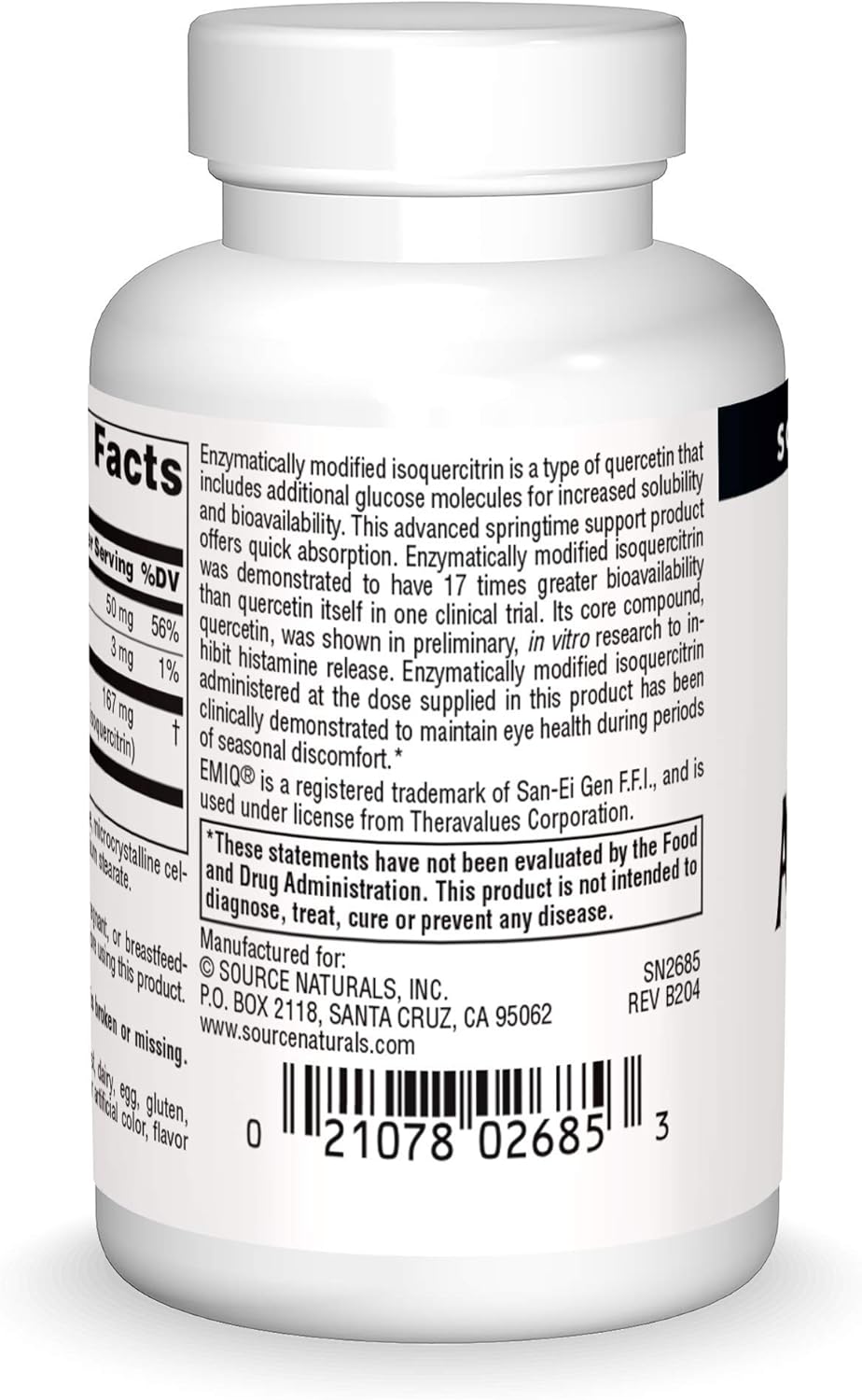AllerStrength Fast-Acting Seasonal Immune Support with Quercetin - 30 Tablets by Source Naturals