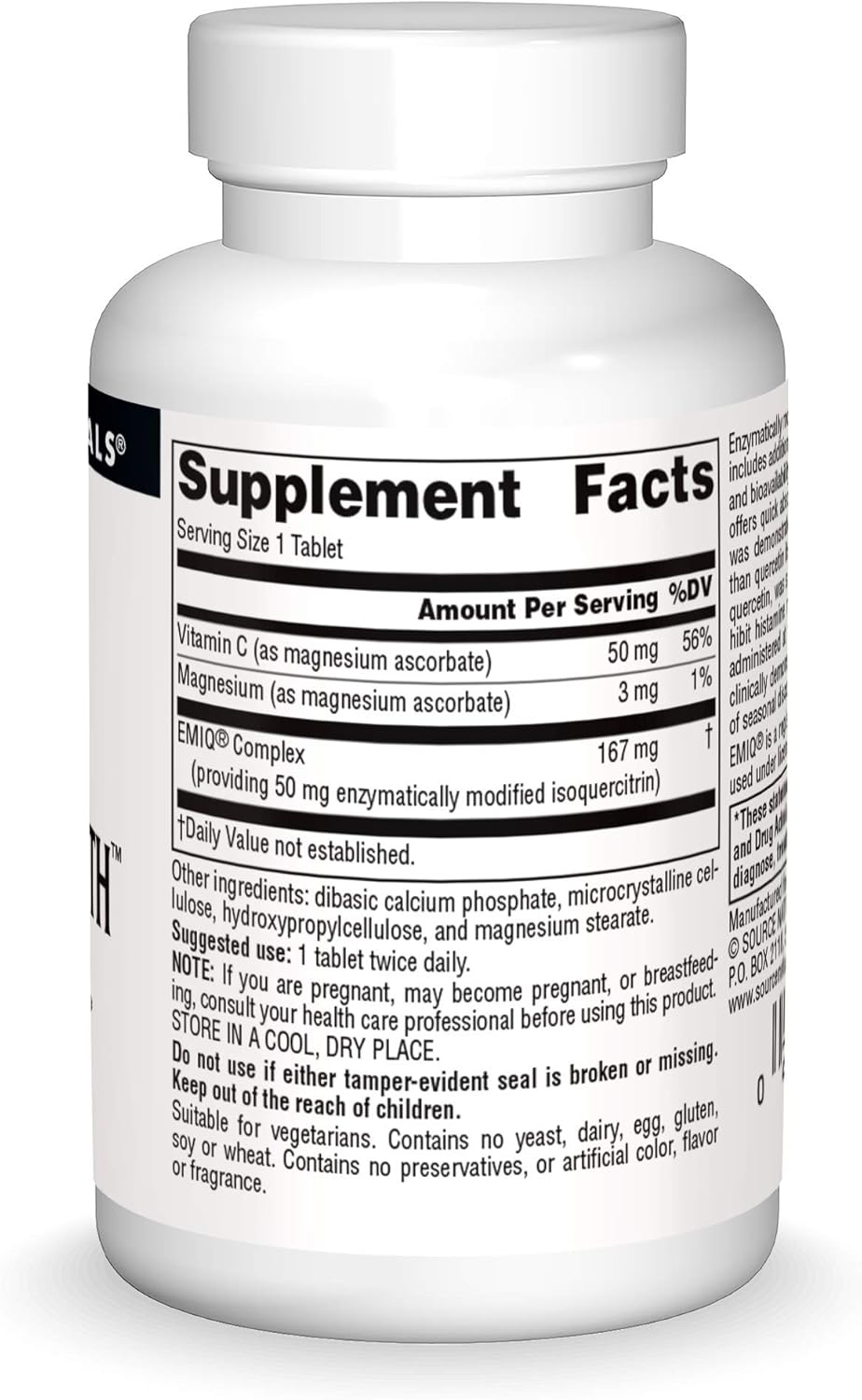 AllerStrength Fast-Acting Seasonal Immune Support with Quercetin - 30 Tablets by Source Naturals