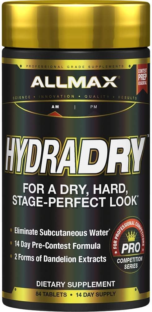 ALLMAX HydraDry 14-Day Pre-Contest Water Loss System - 84 Tablets - Nutrition Supplement