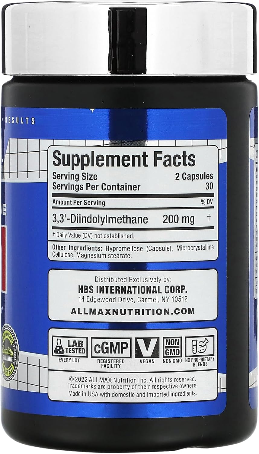 ALLMAX Nutrition DIM Supplement 100mg - 60 Vegetarian Capsules