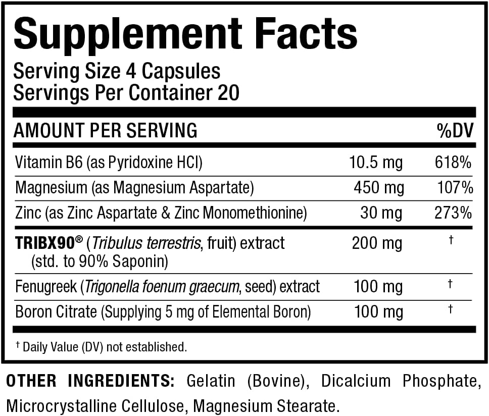 ALLMAX TESTOFX Sport - 80 Capsules - Testosterone Support Formula - Enhances Muscle Strength - Zinc, Vitamin B6 & Magnesium - 20 Servings