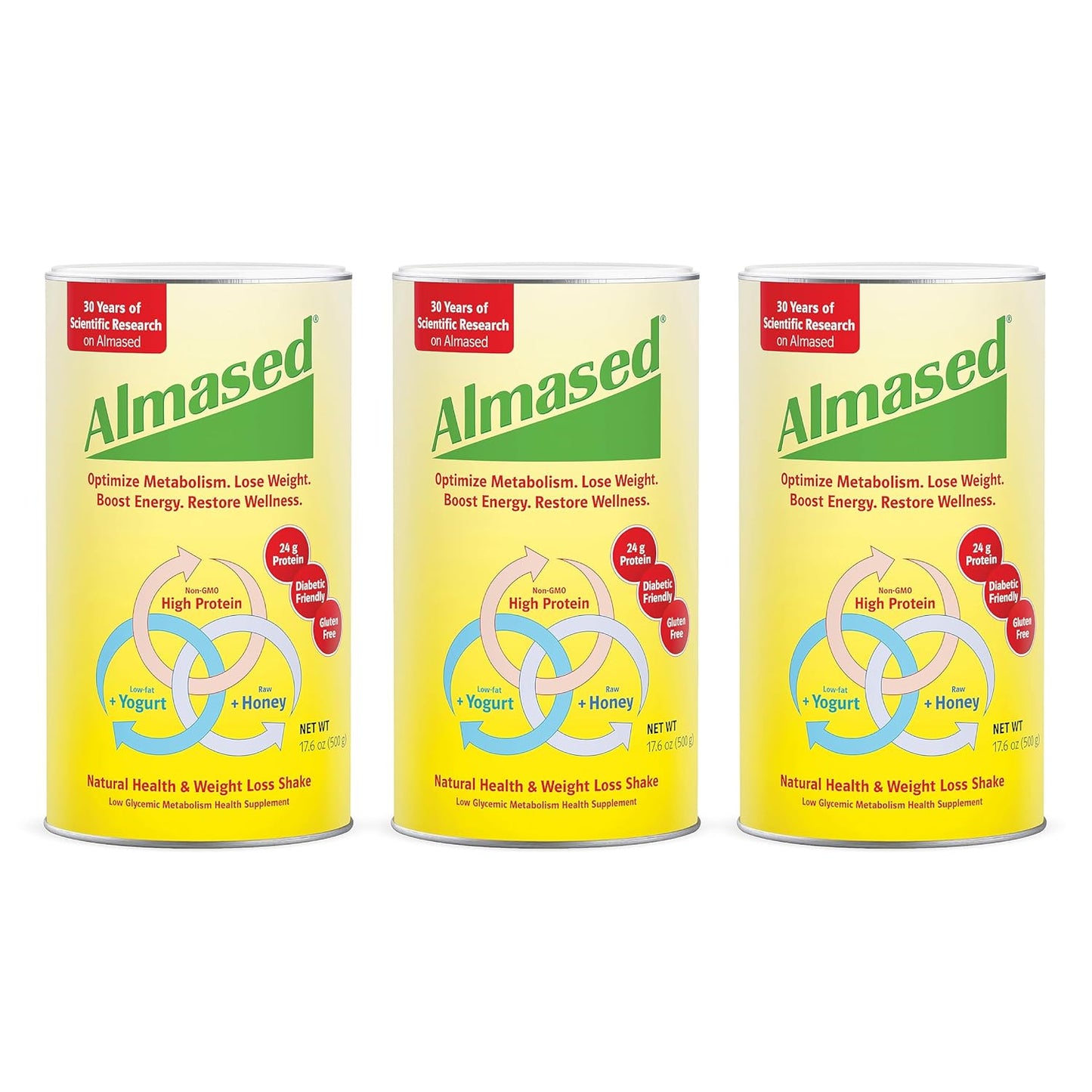 Almased Original Flavor Meal Replacement Shake - Plant-Based Protein Powder for Weight Health Support - Low-Glycemic Nutritional Supplement - 17.6 oz