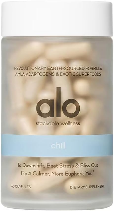 Alo Yoga Chill Capsules - Natural Relaxation Supplement for Calmness and Mental Clarity (60 Capsules)