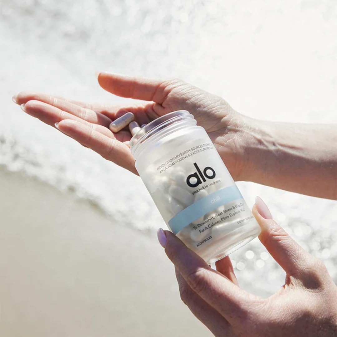 Alo Yoga Chill Capsules - Natural Relaxation Supplement for Calmness and Mental Clarity (60 Capsules)