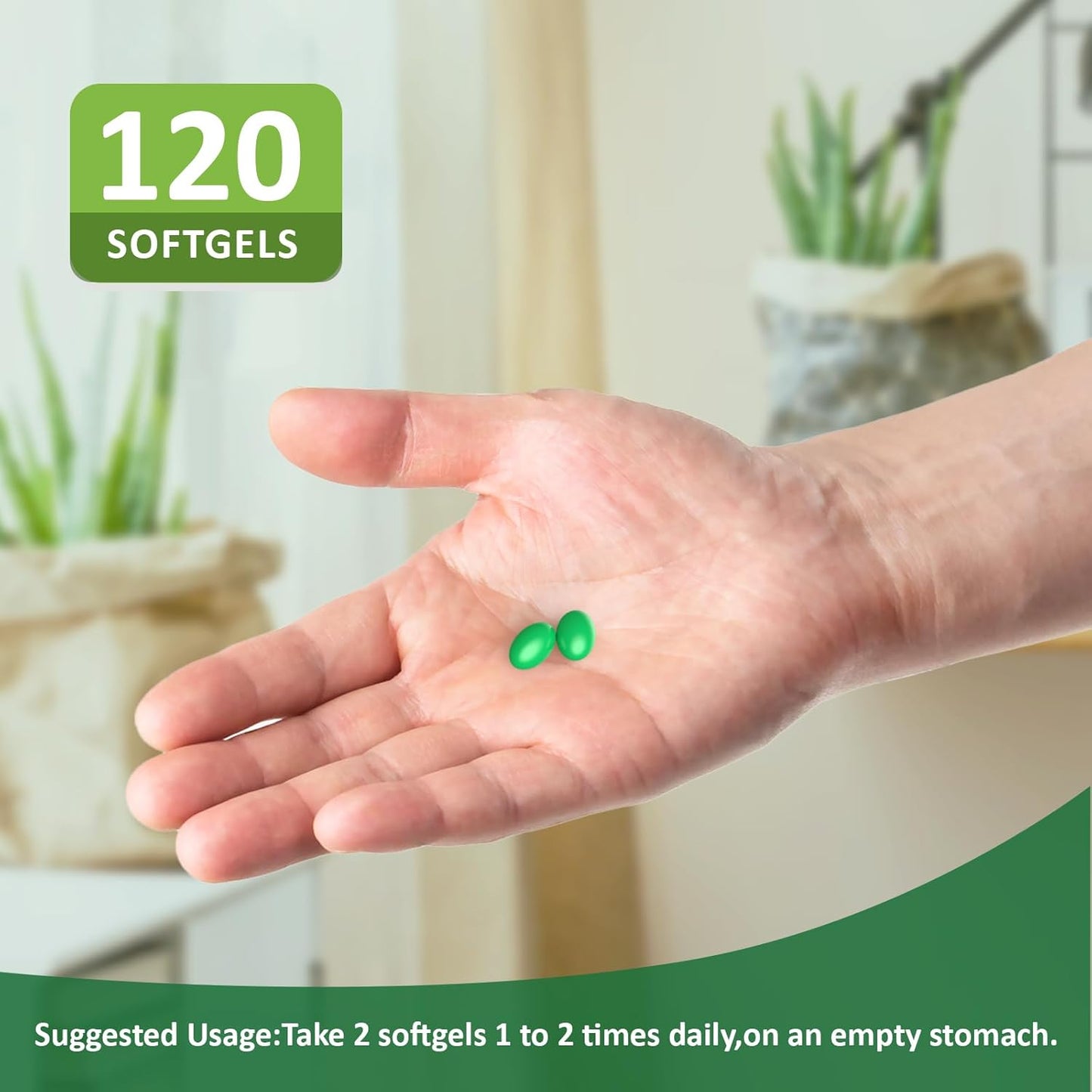 Aloe Vera Gel Softgel Capsules for Gut Health Support - 120 Count Supplement for Digestive Comfort and Stomach Acid Buffer