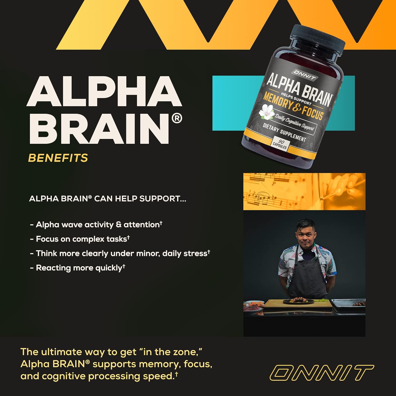 Alpha Brain 90ct + New Mood 60ct Nootropic Stack by ONNIT - Boost Focus and Mood with this Powerful Combination