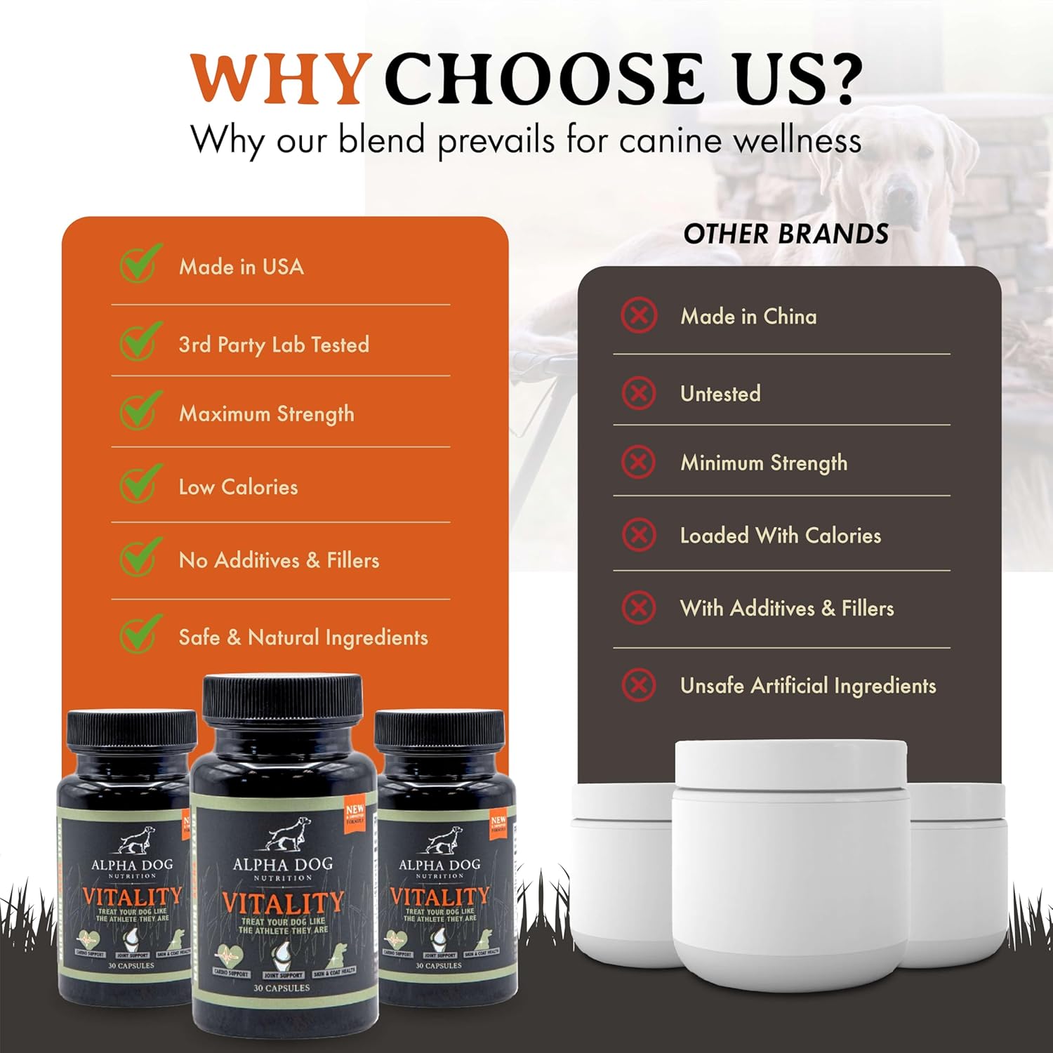 Alpha Dog Nutrition's Vitality Krill Oil for Dogs: Reduces Allergies, Itchiness, & Shedding - Supports Healthy Skin & Coat