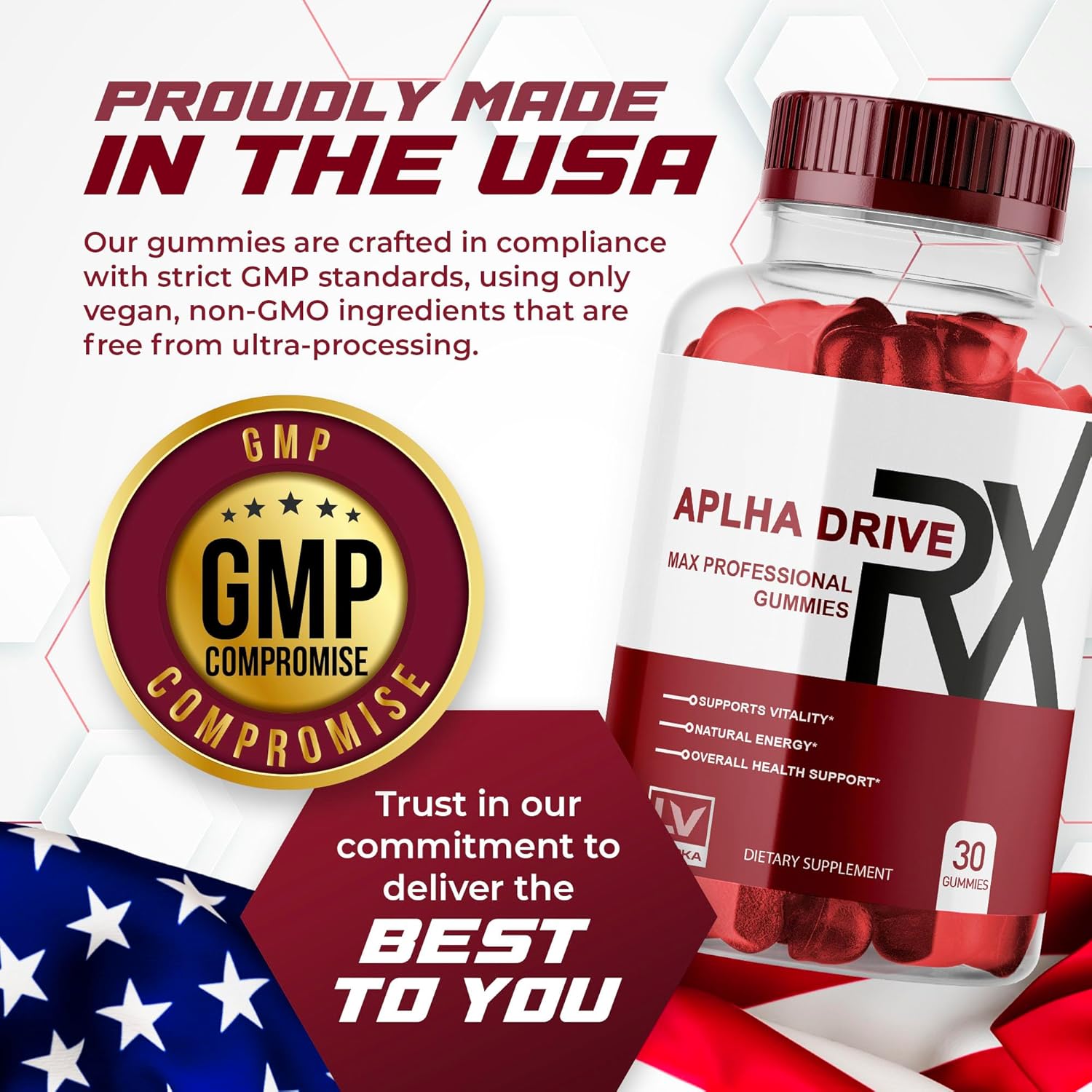 Alpha DriveRX Gummies - Advanced Formula with 30 Pills Capsules for 1 Month